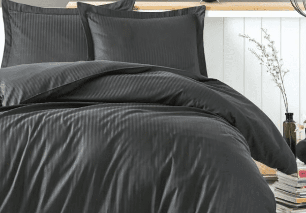 Памук сатен „Elegant Anthracite Stripes“ – 4 части – за спалня - Image 2