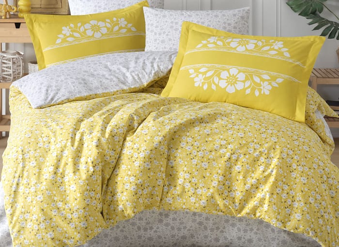 „Hobby Poplin Sofia Sarı“ Спално бельо – 4 части – за спалня - Image 2