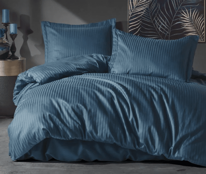 Памук сатен “Petrol Elegance” Satin Stripe – 4 части – за спалня - Image 2