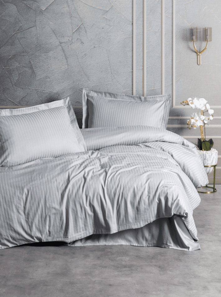 Памук сатен “Silver Shine” Satin Stripe – 4 части – за спалня